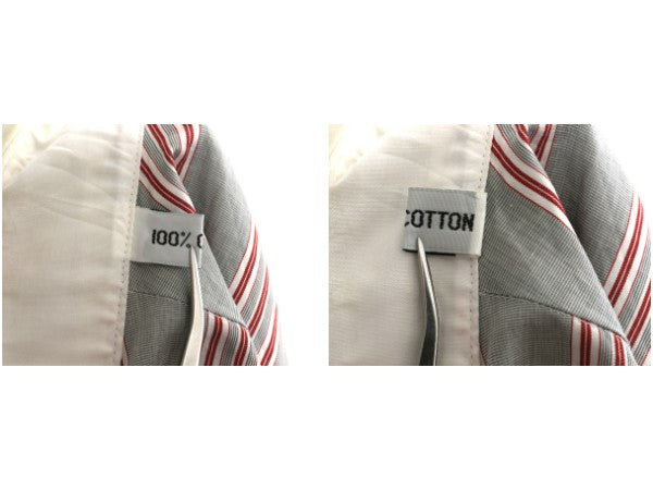 80s 90s イギリス製 ★ アクアスキュータム ストライプ クレリック シャツ メンズ L 程/ 古着 ダブルカフス ドレス フォーマル コットン 白