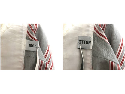 80s 90s イギリス製 ★ アクアスキュータム ストライプ クレリック シャツ メンズ L 程/ 古着 ダブルカフス ドレス フォーマル コットン 白