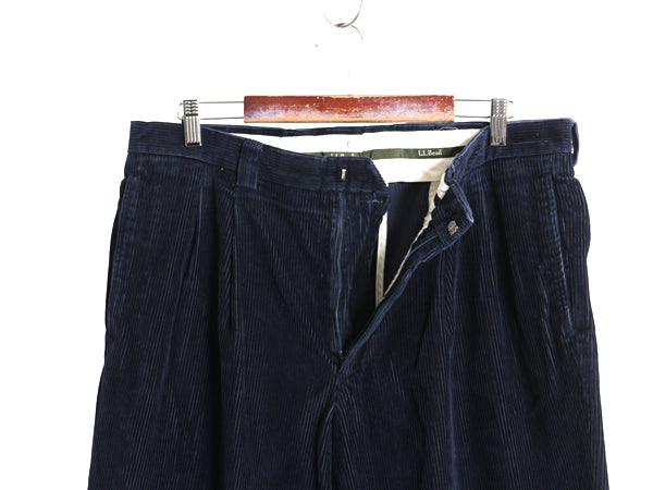 エルエルビーン 太畝 コーデュロイ パンツ メンズ 実寸 38 29 / アウトドア ツータック スラックス ストレート コーズ 裾ダブル トラウザー