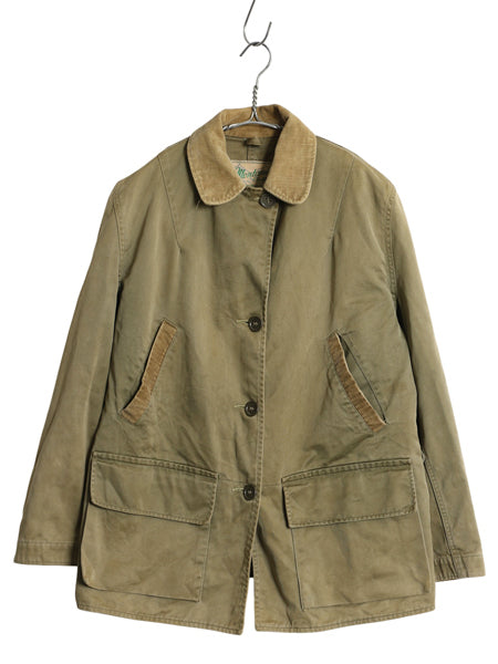 50s ダックスバック コットン ハンティング ジャケット レディース L 程/ ヴィンテージ フィールド コート カバーオール ブルゾン カーキ