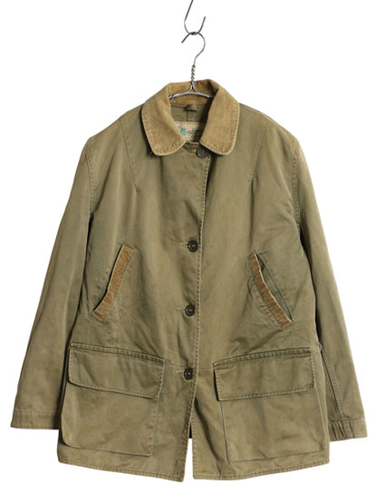 50s ダックスバック コットン ハンティング ジャケット レディース L 程/ ヴィンテージ フィールド コート カバーオール ブルゾン カーキ