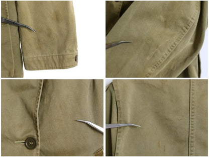 50s ダックスバック コットン ハンティング ジャケット レディース L 程/ ヴィンテージ フィールド コート カバーオール ブルゾン カーキ