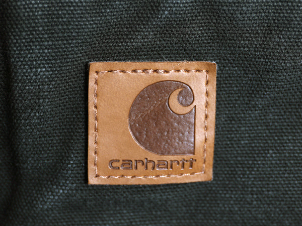 US企画 カーハート モックネック ダック ベスト メンズ L 裏 ボア パイル フリース フルジップ ワーク 重ね着 前開き モス グリーン 黒 MOS