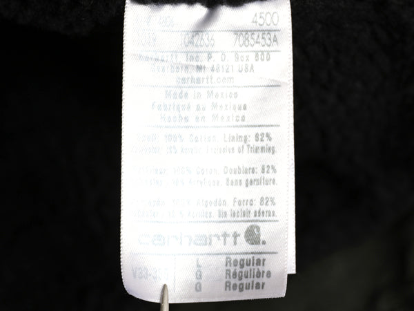 US企画 カーハート モックネック ダック ベスト メンズ L 裏 ボア パイル フリース フルジップ ワーク 重ね着 前開き モス グリーン 黒 MOS