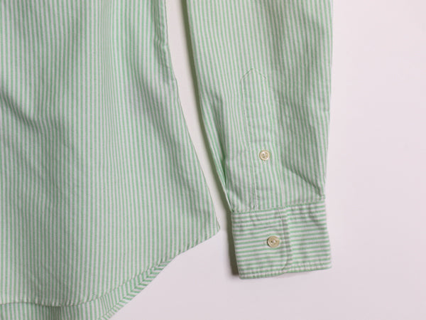 ラルフローレン ストライプ 長袖 ボタンダウン シャツ レディース M 程/ SLIM FIT ポロ オックスフォード コットン BD ワンポイント ポニー