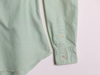 ラルフローレン ストライプ 長袖 ボタンダウン シャツ レディース M 程/ SLIM FIT ポロ オックスフォード コットン BD ワンポイント ポニー