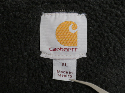 US企画 カーハート モックネック ダック ベスト メンズ XL V33 裏 ボア パイル フリース フルジップ ツートン モス グリーン ブラック MOS