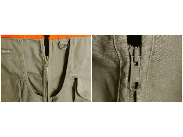 00s コロンビア ダック ハンティング ベスト メンズ XL オールド アウトドア フィッシング フルジップ 重ね着 企業 ツートン 大きいサイズ