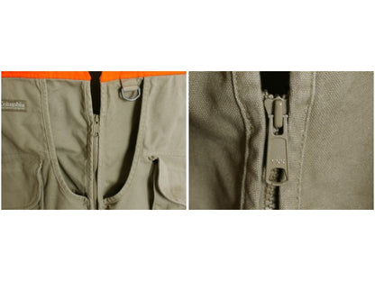 00s コロンビア ダック ハンティング ベスト メンズ XL オールド アウトドア フィッシング フルジップ 重ね着 企業 ツートン 大きいサイズ