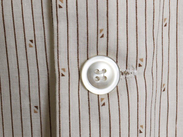 デッドストック 70's USA製 Deluxe Pajama オープンカラー 長袖 パジャマ シャツ メンズ M / ヴィンテージ 総柄 ストライプ 開襟 ボックス 
