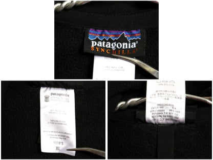 パタゴニア シンチラ フリース ベスト メンズ XL / 09年製 重ね着 フルジップ 前開き アウトドア ハイネック ブラック 企業 大きいサイズ