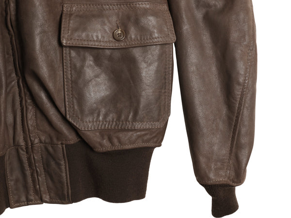  80s ★ 本革 レザー G-1 フライト ジャケット 46 メンズ XL / 民間 古着 ヴィンテージ 革ジャン ボンバー 茶 ジャンパー ブルゾン 襟 ボア