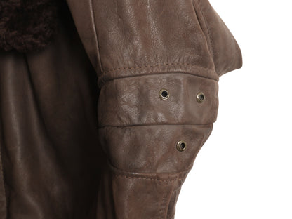  80s ★ 本革 レザー G-1 フライト ジャケット 46 メンズ XL / 民間 古着 ヴィンテージ 革ジャン ボンバー 茶 ジャンパー ブルゾン 襟 ボア