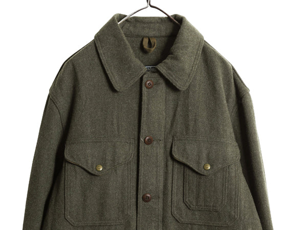 00s ★ ポロ ラルフローレン ウール ロガー ジャケット メンズ L / シングル マッキーノ クルーザー タイプ ハンティング ワーク オリーブ
