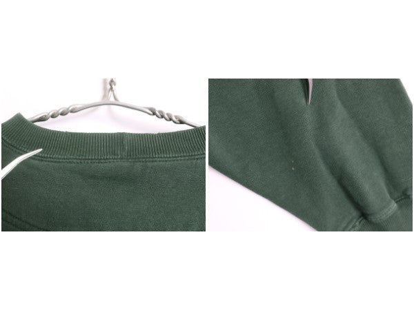 90s オールド ギャップ 無地 スウェット メンズ レディース М / 古着 トレーナー 前V 裏起毛 ブランク ソリッド ヘビーウェイト グリーン