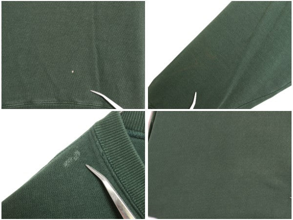 90s オールド ギャップ 無地 スウェット メンズ レディース М / 古着 トレーナー 前V 裏起毛 ブランク ソリッド ヘビーウェイト グリーン