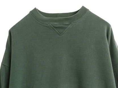 90s オールド ギャップ 無地 スウェット メンズ レディース М / 古着 トレーナー 前V 裏起毛 ブランク ソリッド ヘビーウェイト グリーン