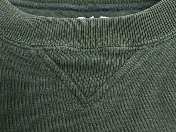 90s オールド ギャップ 無地 スウェット メンズ レディース М / 古着 トレーナー 前V 裏起毛 ブランク ソリッド ヘビーウェイト グリーン