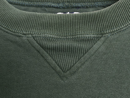 90s オールド ギャップ 無地 スウェット メンズ レディース М / 古着 トレーナー 前V 裏起毛 ブランク ソリッド ヘビーウェイト グリーン