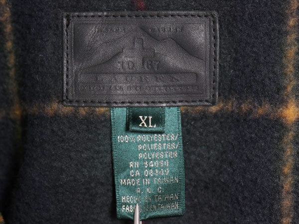90s ローレン ラルフローレン フリース パーカー ベスト レディース XL オールド 重ね着 前開き フード フルジップ チェック 大きいサイズ