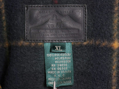 90s ローレン ラルフローレン フリース パーカー ベスト レディース XL オールド 重ね着 前開き フード フルジップ チェック 大きいサイズ
