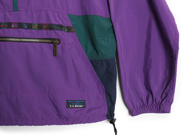 90s エルエルビーン ナイロン アノラック パーカー ジャケット レディース L 古着 オールド ハーフジップ プルオーバー パッカブル マンパ