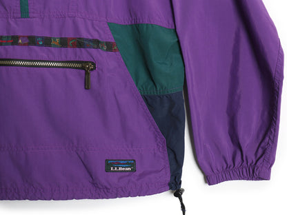 90s エルエルビーン ナイロン アノラック パーカー ジャケット レディース L 古着 オールド ハーフジップ プルオーバー パッカブル マンパ