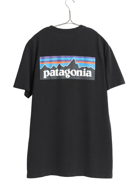 パタゴニア 両面 プリント 半袖 Tシャツ メンズ M / 18年製 アウトドア P6 ボックスロゴ バックプリント クルーネック カットソー ブラック
