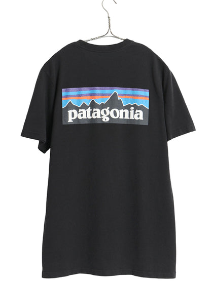 パタゴニア 両面 プリント 半袖 Tシャツ メンズ M / 18年製 アウトドア P6 ボックスロゴ バックプリント クルーネック カットソー ブラック