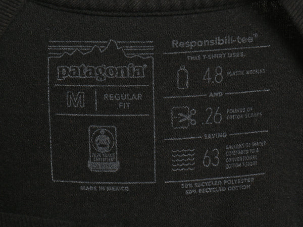 パタゴニア 両面 プリント 半袖 Tシャツ メンズ M / 18年製 アウトドア P6 ボックスロゴ バックプリント クルーネック カットソー ブラック