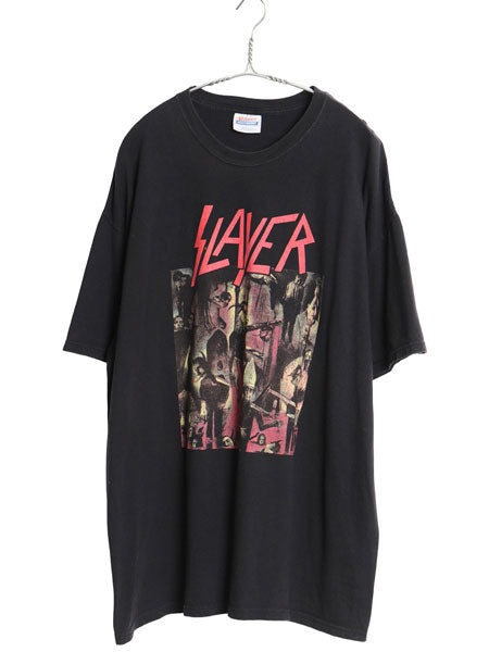 00s スレイヤー ツアー 両面 プリント Tシャツ メンズ XXL オールド オフィシャル バンド メタル ロック イラスト アート 大きいサイズ 黒