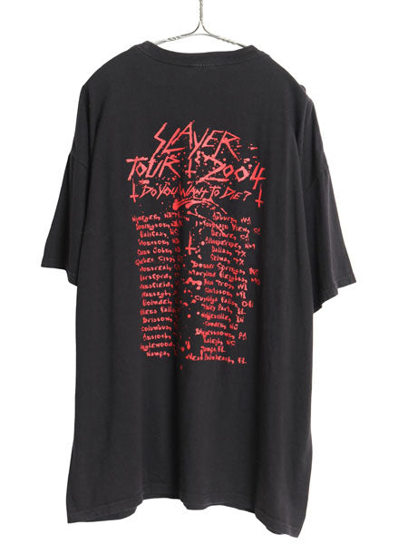 00s スレイヤー ツアー 両面 プリント Tシャツ メンズ XXL オールド オフィシャル バンド メタル ロック イラスト アート 大きいサイズ 黒