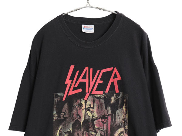 00s スレイヤー ツアー 両面 プリント Tシャツ メンズ XXL オールド オフィシャル バンド メタル ロック イラスト アート 大きいサイズ 黒