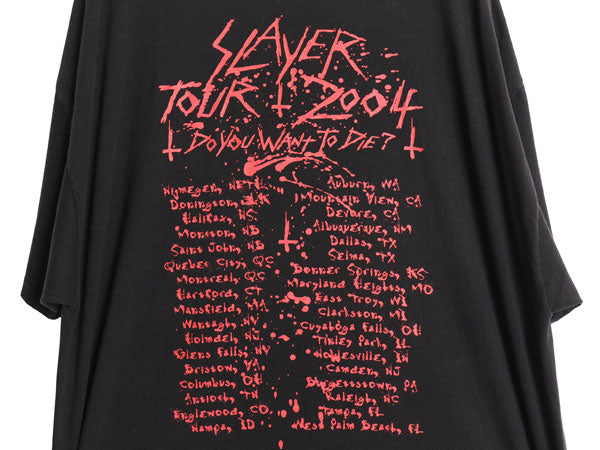 00s スレイヤー ツアー 両面 プリント Tシャツ メンズ XXL オールド オフィシャル バンド メタル ロック イラスト アート 大きいサイズ 黒