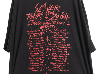 00s スレイヤー ツアー 両面 プリント Tシャツ メンズ XXL オールド オフィシャル バンド メタル ロック イラスト アート 大きいサイズ 黒