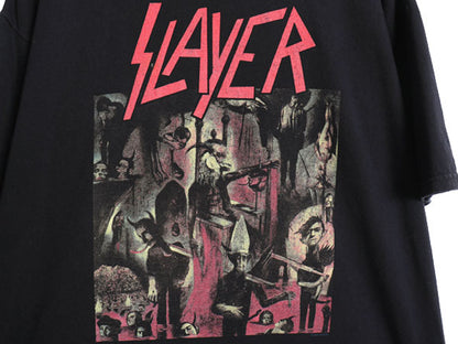 00s スレイヤー ツアー 両面 プリント Tシャツ メンズ XXL オールド オフィシャル バンド メタル ロック イラスト アート 大きいサイズ 黒