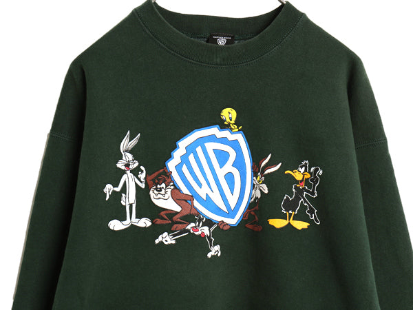 90s USA製 ワーナー キャラクター プリント スウェット メンズ レディース XL オールド イラスト 裏起毛 ルーニー テューンズ 大きいサイズ