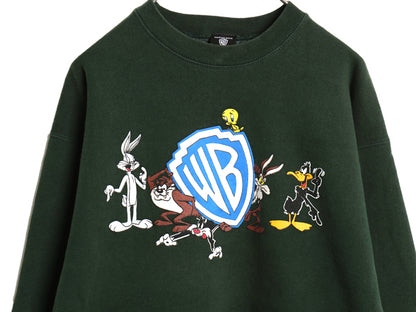 90s USA製 ワーナー キャラクター プリント スウェット メンズ レディース XL オールド イラスト 裏起毛 ルーニー テューンズ 大きいサイズ