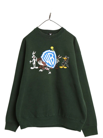 90s USA製 ワーナー キャラクター プリント スウェット メンズ レディース XL オールド イラスト 裏起毛 ルーニー テューンズ 大きいサイズ