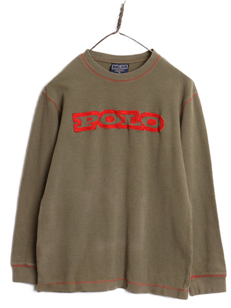 00s ポロスポーツ ラルフローレン 長袖 Tシャツ レディース M / オールド ロンT ロングスリーブ リブ編み コットン ロゴ 刺繍 カットソー