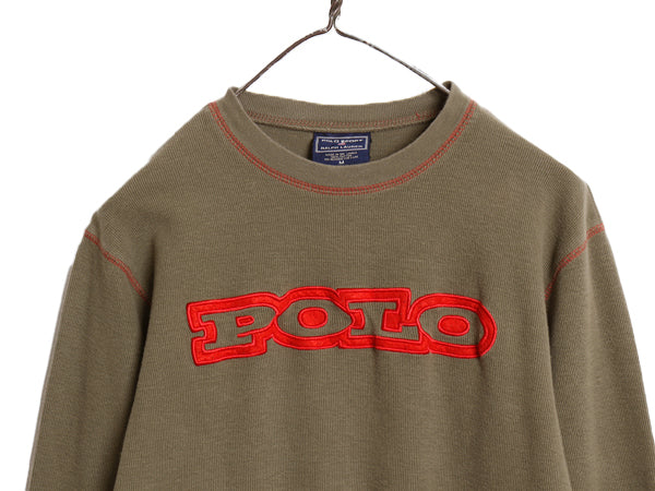 00s ポロスポーツ ラルフローレン 長袖 Tシャツ レディース M / オールド ロンT ロングスリーブ リブ編み コットン ロゴ 刺繍 カットソー