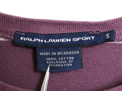ラルフローレン ボーダー 長袖 Tシャツ レディース S ポロ スポーツ ワンポイント ポニー ロンT コットン ストレッチ カットソー ツートン