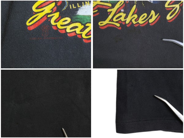 80s ハーレーダビッドソン 両面 プリント 半袖 Tシャツ メンズ L 程/ ヴィンテージ オフィシャル バイク アート シングルステッチ ブラック