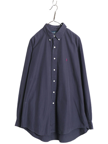 90s ラルフローレン 長袖 ボタンダウン シャツ メンズ XL オールド ポロ コットン 長袖シャツ ワイシャツ きれいめ シンプル 大きいサイズ