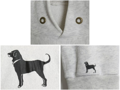 90s The Black Dog ドッグ プリント スウェット フード パーカー メンズ レディース XL 程/ ヘビーウェイト 犬 トレーナー 大きいサイズ 灰