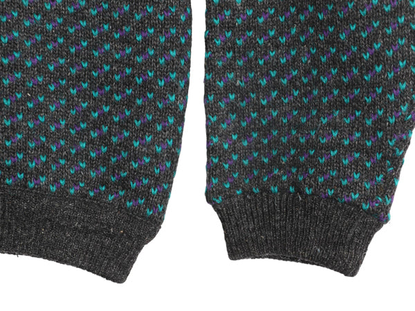 80s ノルウェー製 ★ エルエルビーン バーズアイ ニット セーター メンズ L / 古着 ヴィンテージ ウール ノルディック 総柄 マルチカラー