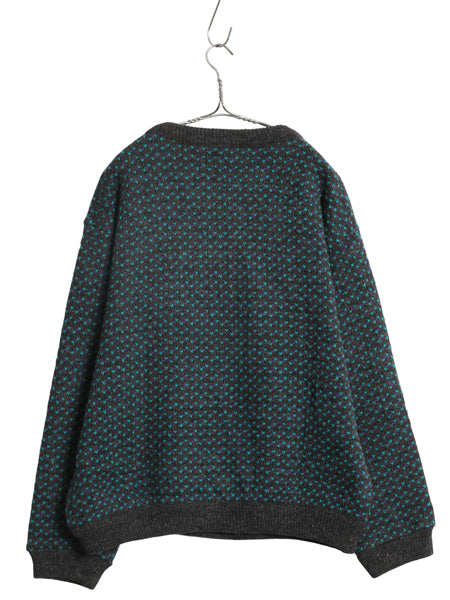 80s ノルウェー製 ★ エルエルビーン バーズアイ ニット セーター メンズ L / 古着 ヴィンテージ ウール ノルディック 総柄 マルチカラー