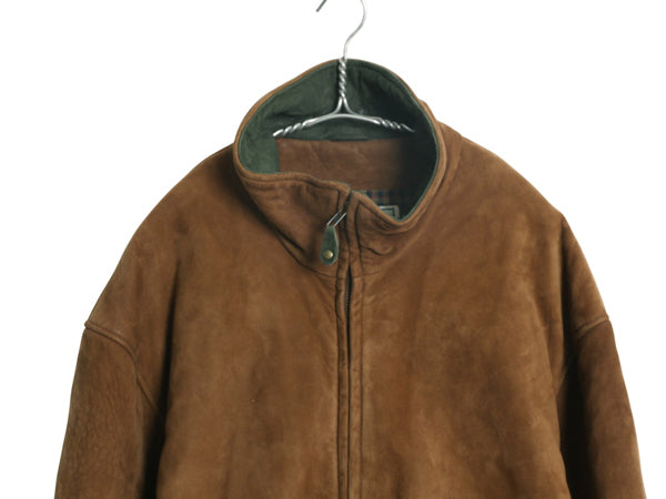 80s 90s USA製 エルエルビーン 本革 ヌバック レザー ジャケット メンズ L / オールド ヴィンテージ 中綿 スウェード 革ジャン ブルゾン茶