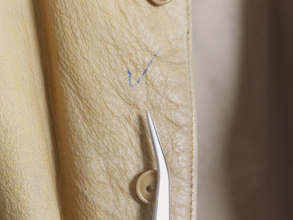 パープルレーベル ラルフローレン 本革 レザー テーラード ベスト レディース XS 程 ポロ ヴィンテージ 加工 ジレ 重ね着 前開き 牛革 無地