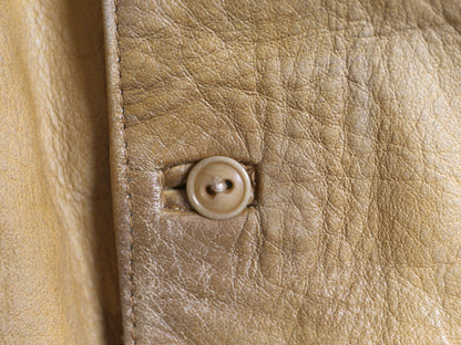 パープルレーベル ラルフローレン 本革 レザー テーラード ベスト レディース XS 程 ポロ ヴィンテージ 加工 ジレ 重ね着 前開き 牛革 無地